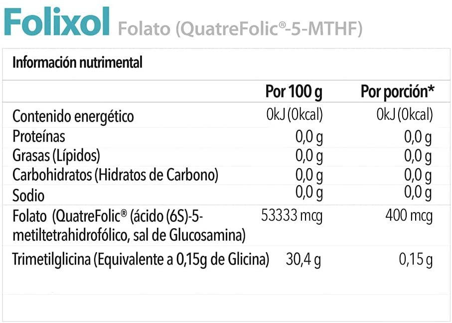 Folixol | Folato QUATREFOLIC®-5-MTHF Matter (60 cápsulas)