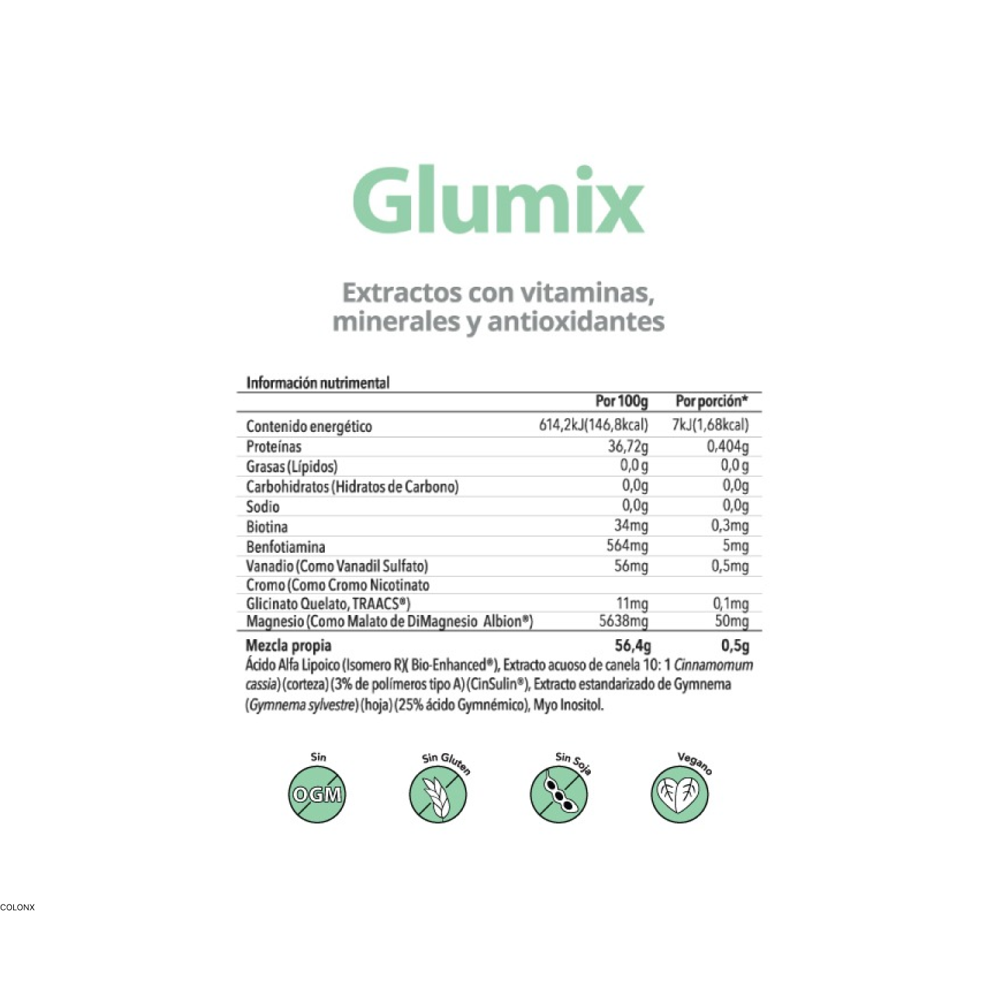 Glumix - Extracto con Vitaminas, Minerales & Antioxidantes