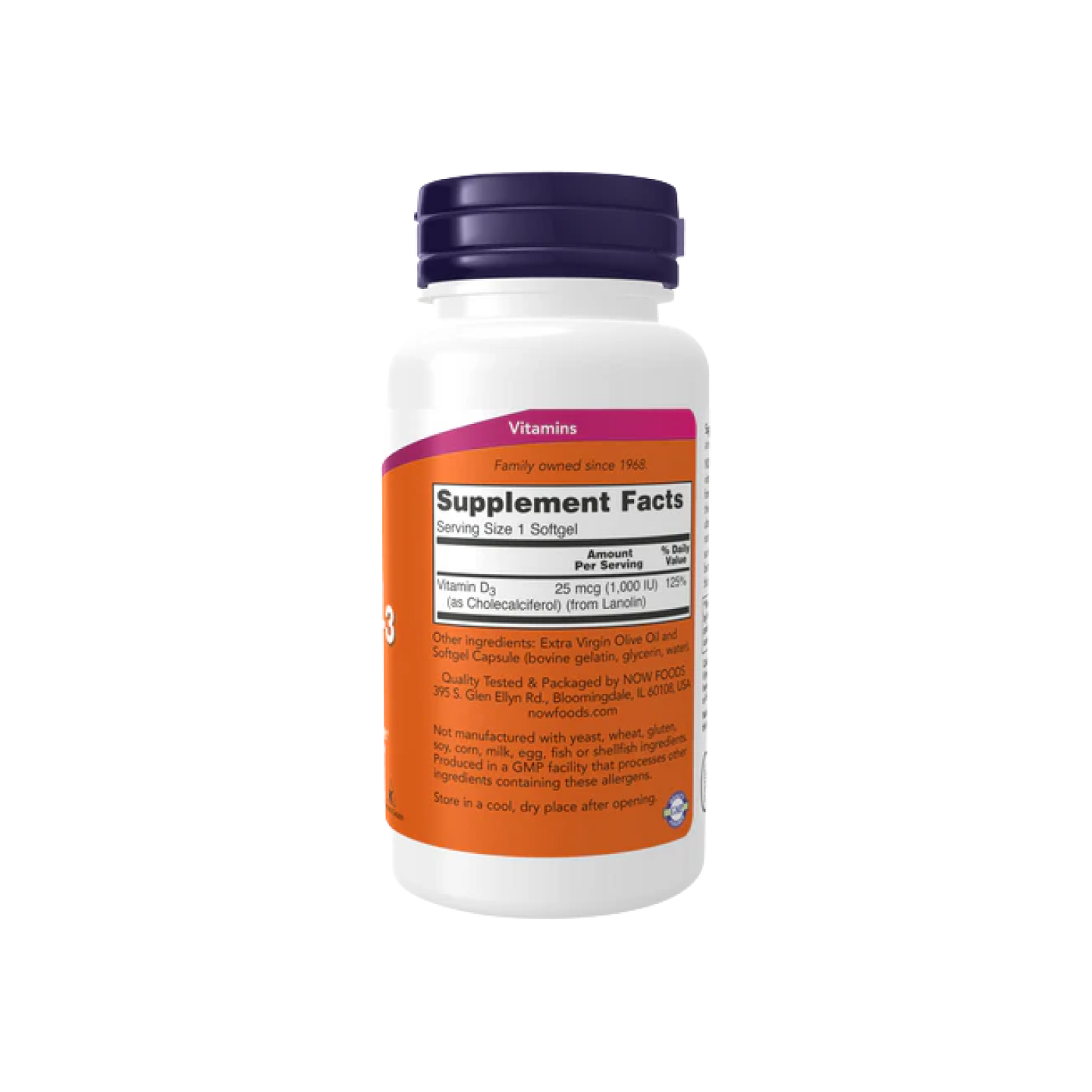 Vitamina D3 1000 IU (180 softgels)