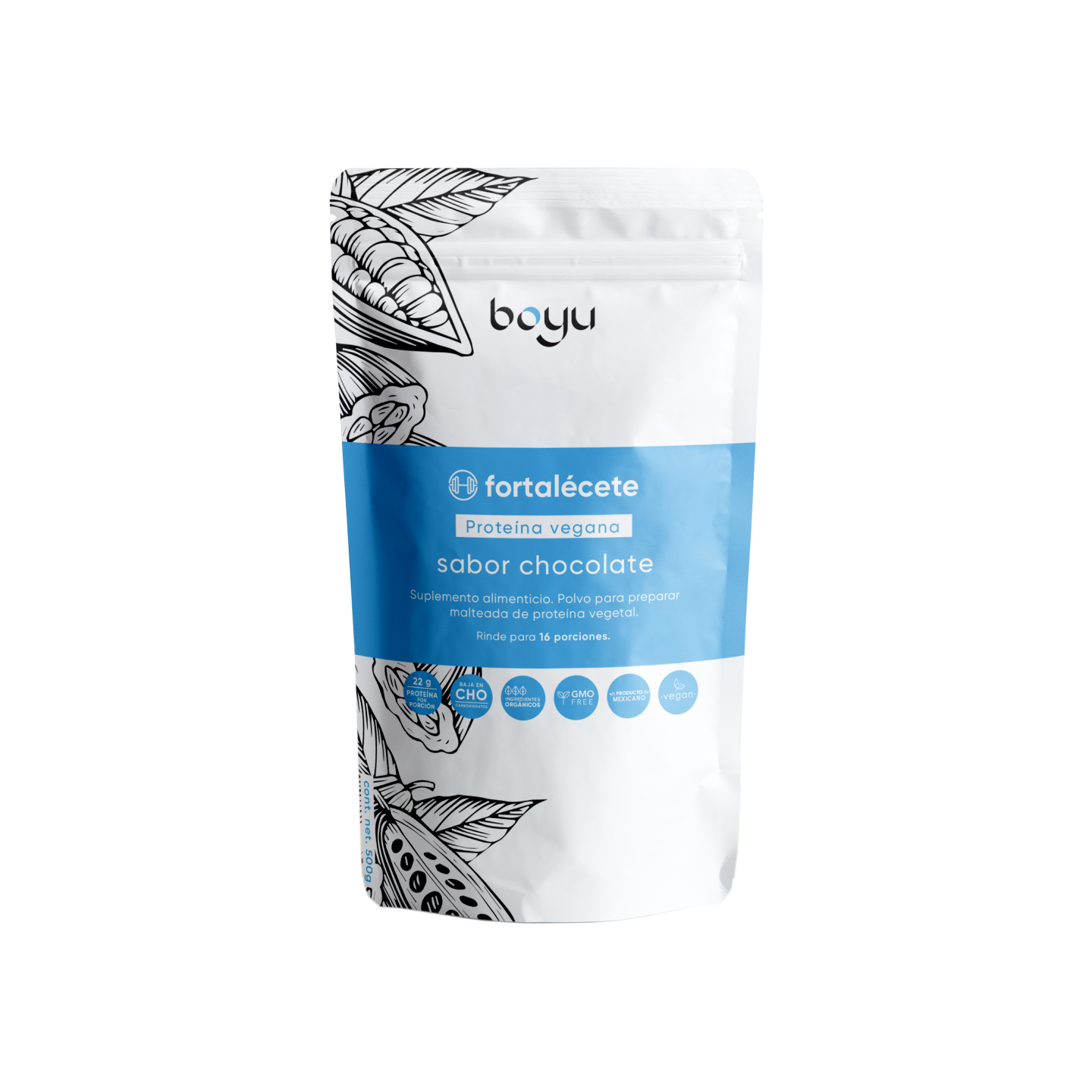 Proteína Vegana sabor Chocolate Boyú (500g) -boyu.store-NUMG-