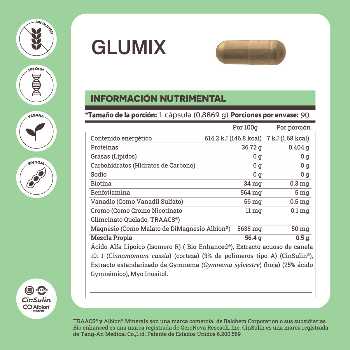 Glumix - Extracto con Vitaminas, Minerales & Antioxidantes